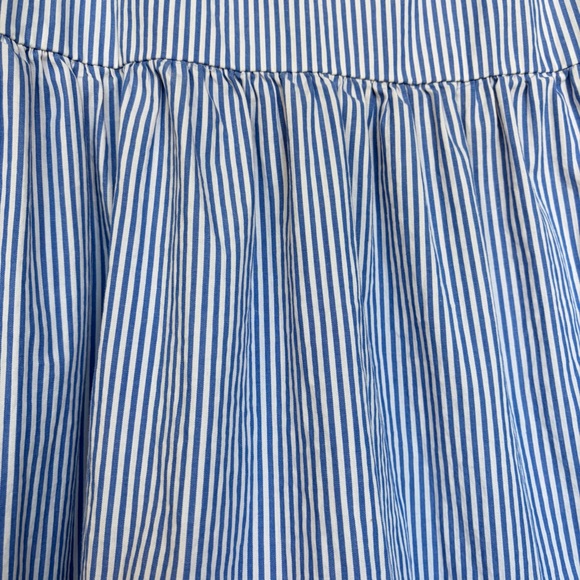 J. Crew Midi Dress Sz 8 Blue White Stripe Cotton Tiered Puff Sleeve SU24 Cottage - Picture 4 of 15